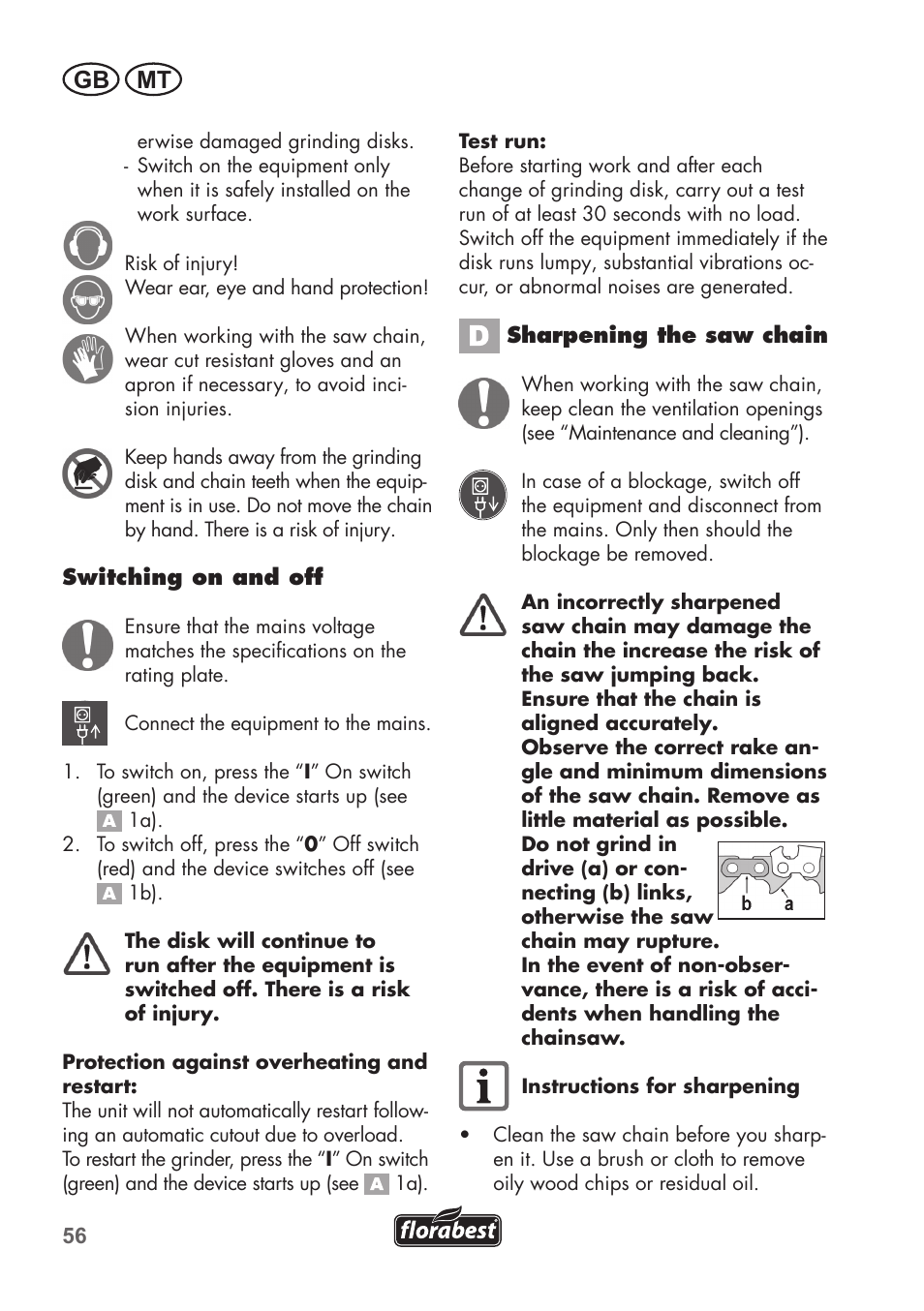 Gb mt | Florabest FSG 85 B1 User Manual | Page 56 / 84