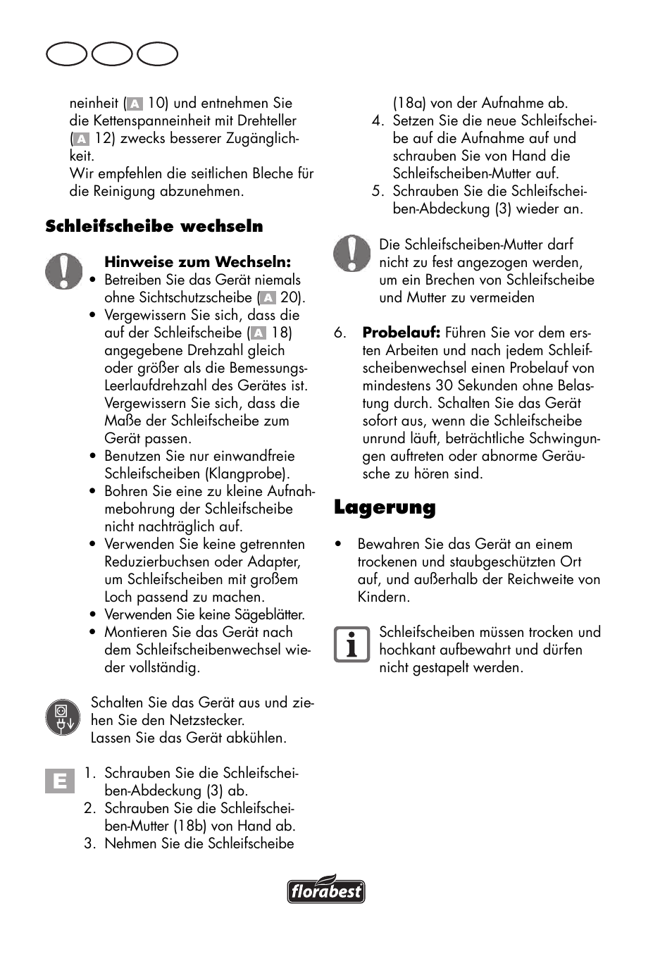 Lagerung, De at ch | Florabest FSG 85 B1 User Manual | Page 100 / 112