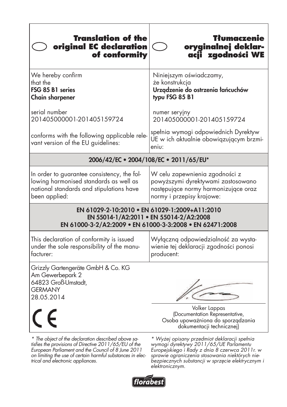 Florabest FSG 85 B1 User Manual | Page 105 / 112