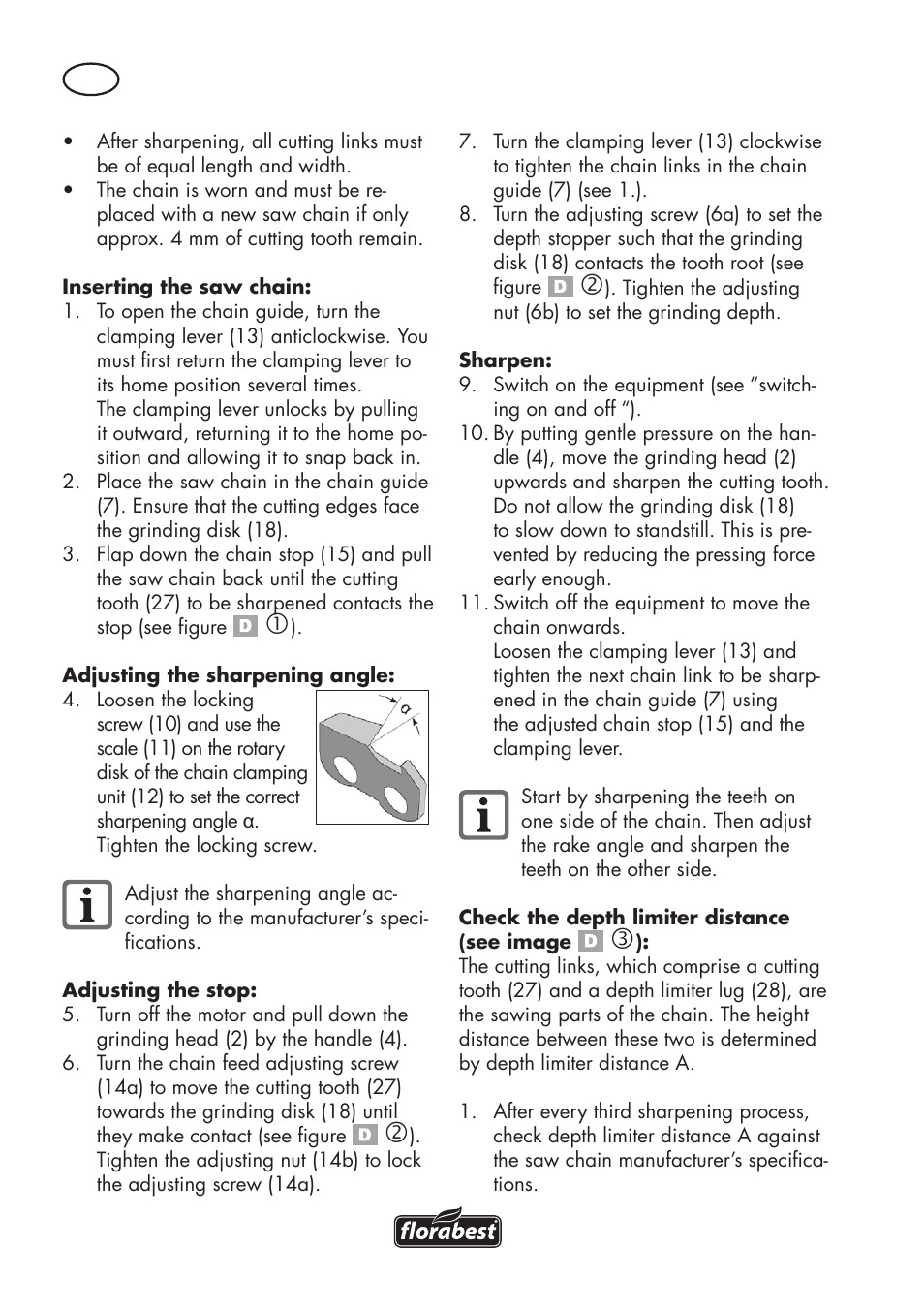 Florabest FSG 85 B1 User Manual | Page 12 / 112