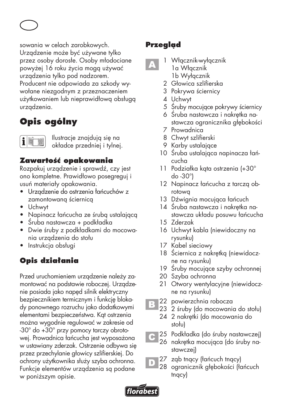 Opis ogólny | Florabest FSG 85 B1 User Manual | Page 18 / 112