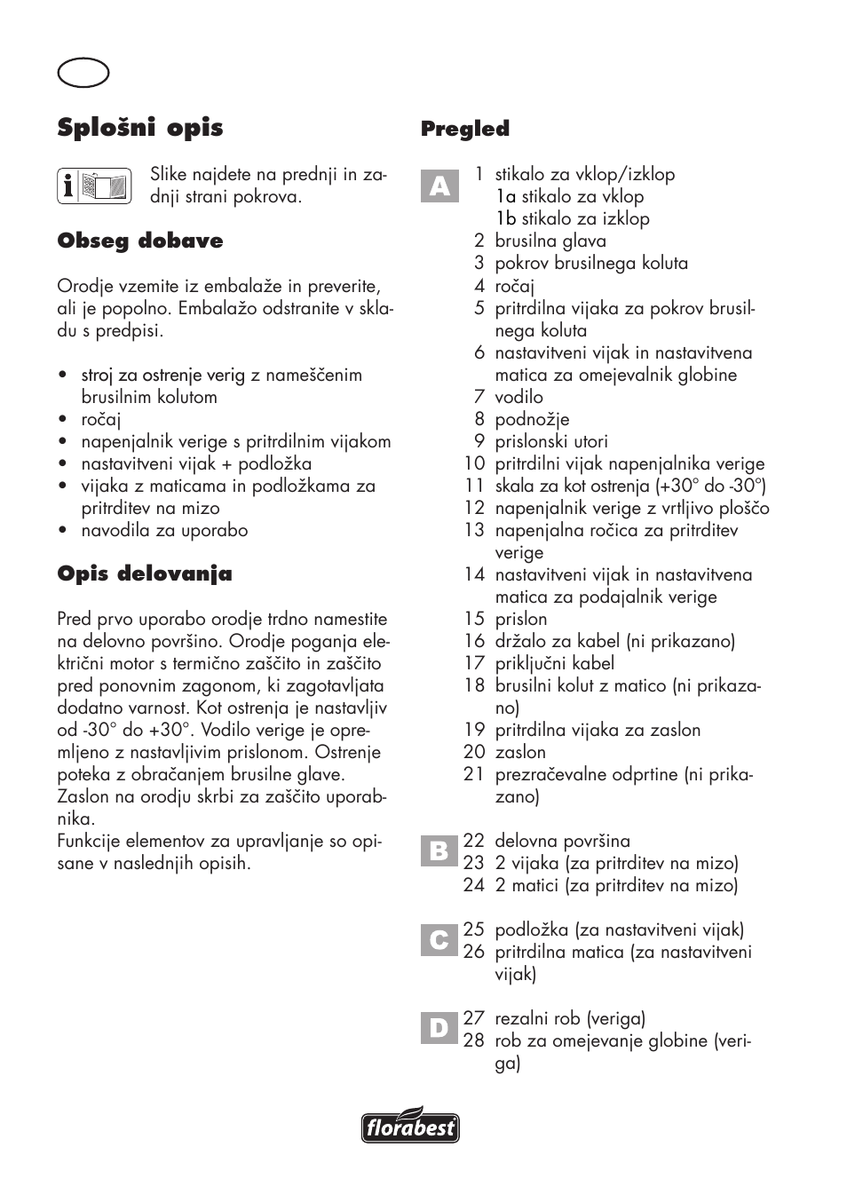 Splošni opis | Florabest FSG 85 B1 User Manual | Page 48 / 112