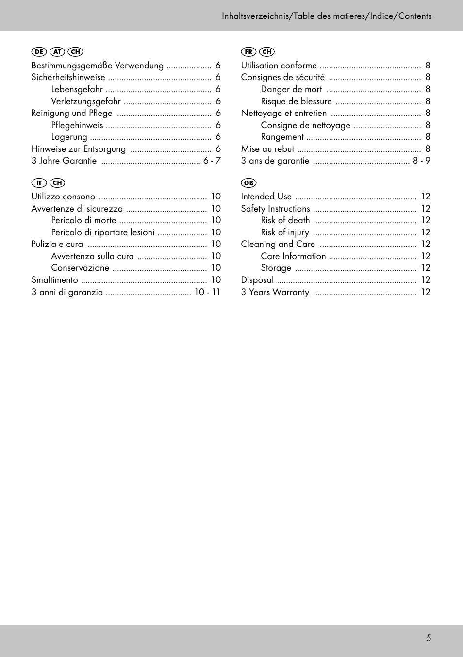 Die106569_sunbed_manual_inside_lb1_de_at_ch_layout | Florabest LS-1708 User Manual | Page 3 / 10