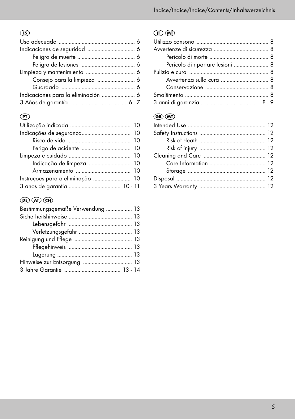 Die106569_sunbed_manual_inside_lb5_es_layout | Florabest LS-1708 User Manual | Page 3 / 14