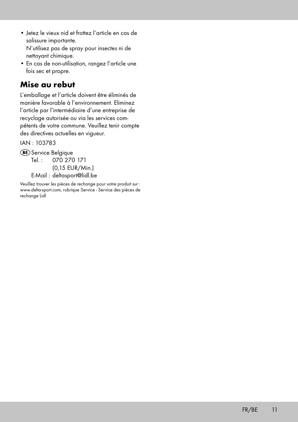 Mise au rebut | Florabest Bird House Style B User Manual | Page 11 / 16
