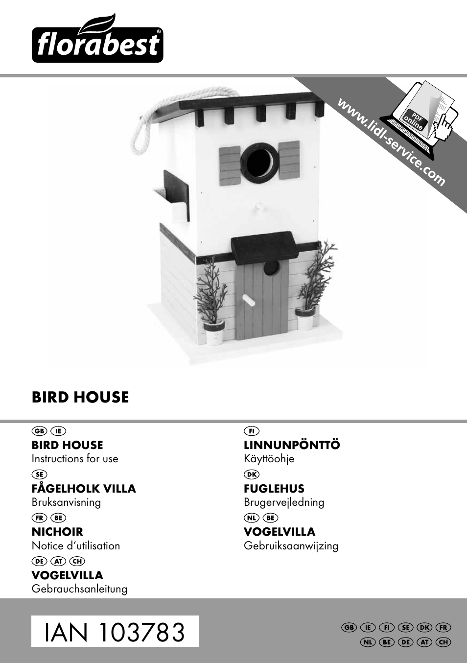 Florabest Bird House Style C User Manual | 16 pages