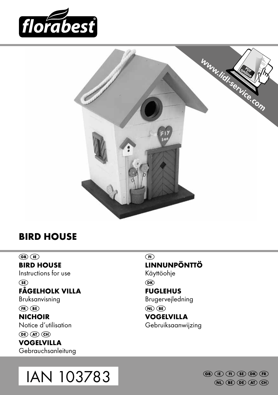 Florabest Bird House Style D User Manual | 16 pages
