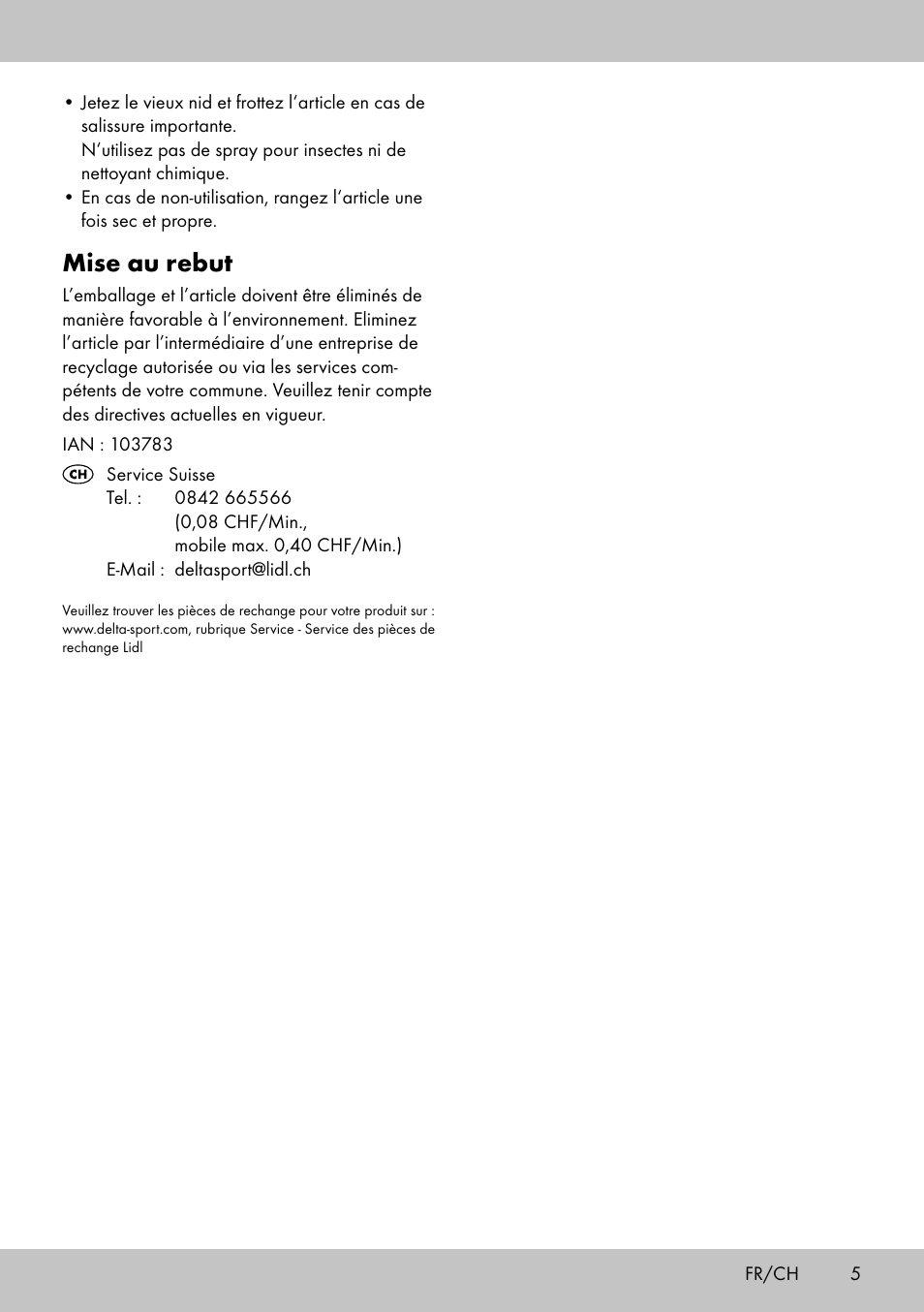 Mise au rebut | Florabest Bird House Style A User Manual | Page 5 / 12