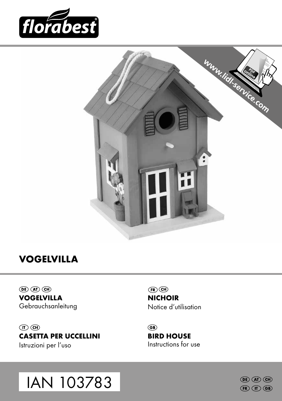 Florabest Bird House Style B User Manual | 12 pages