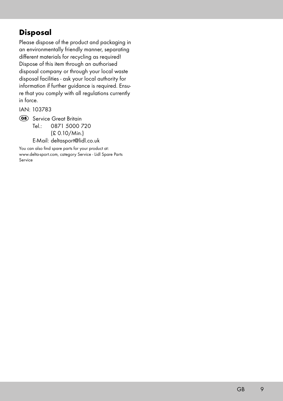 Disposal | Florabest Bird House Style B User Manual | Page 9 / 12