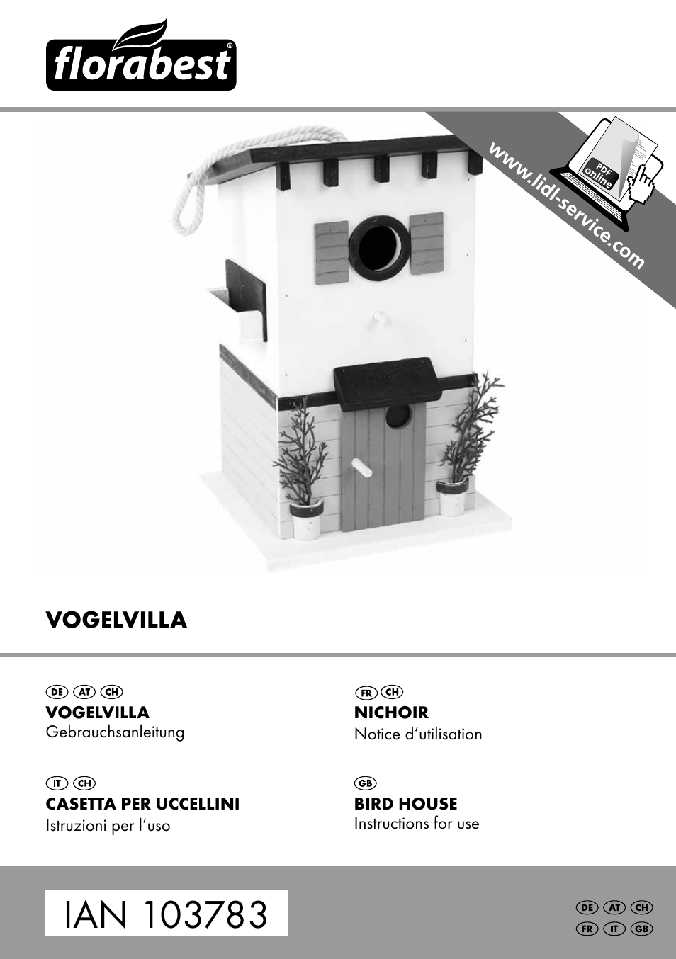 Florabest Bird House Style C User Manual | 12 pages