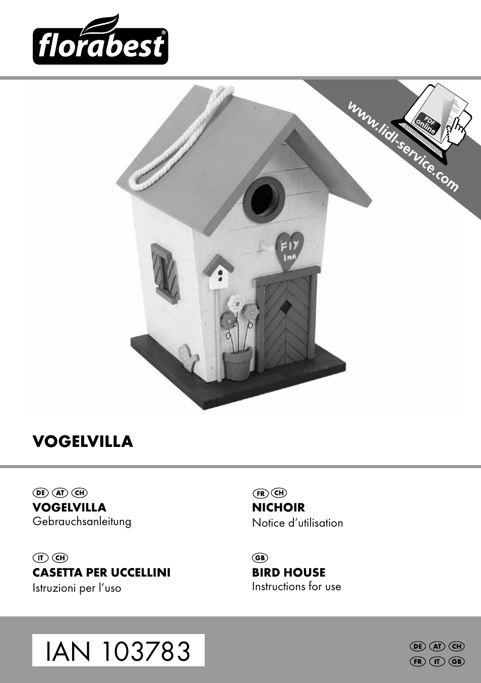 Florabest Bird House Style D User Manual | 12 pages