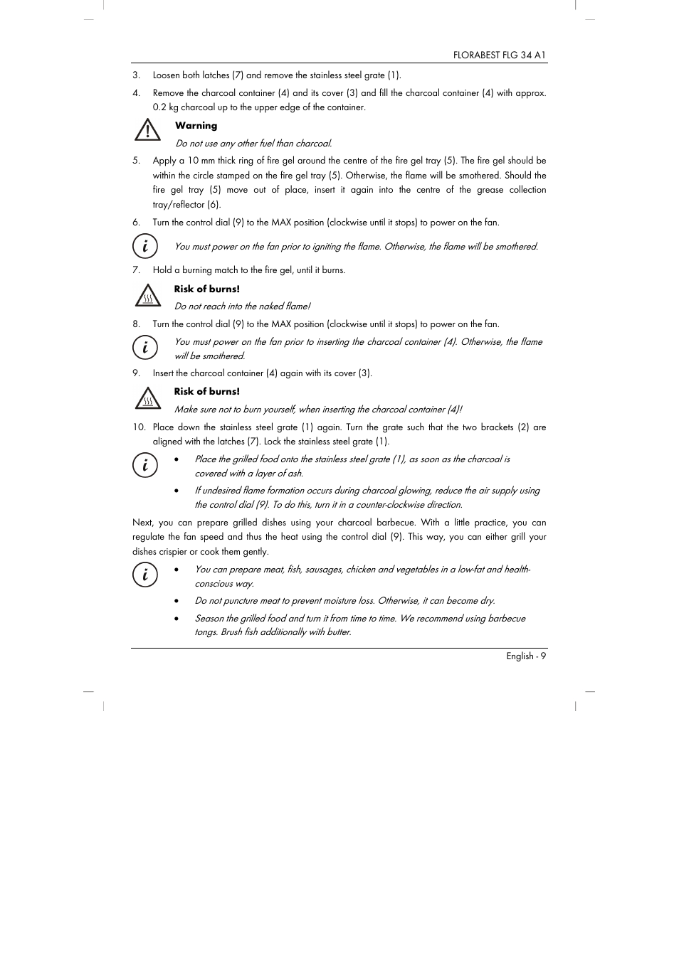 Florabest FLG 34 A1 User Manual | Page 11 / 87