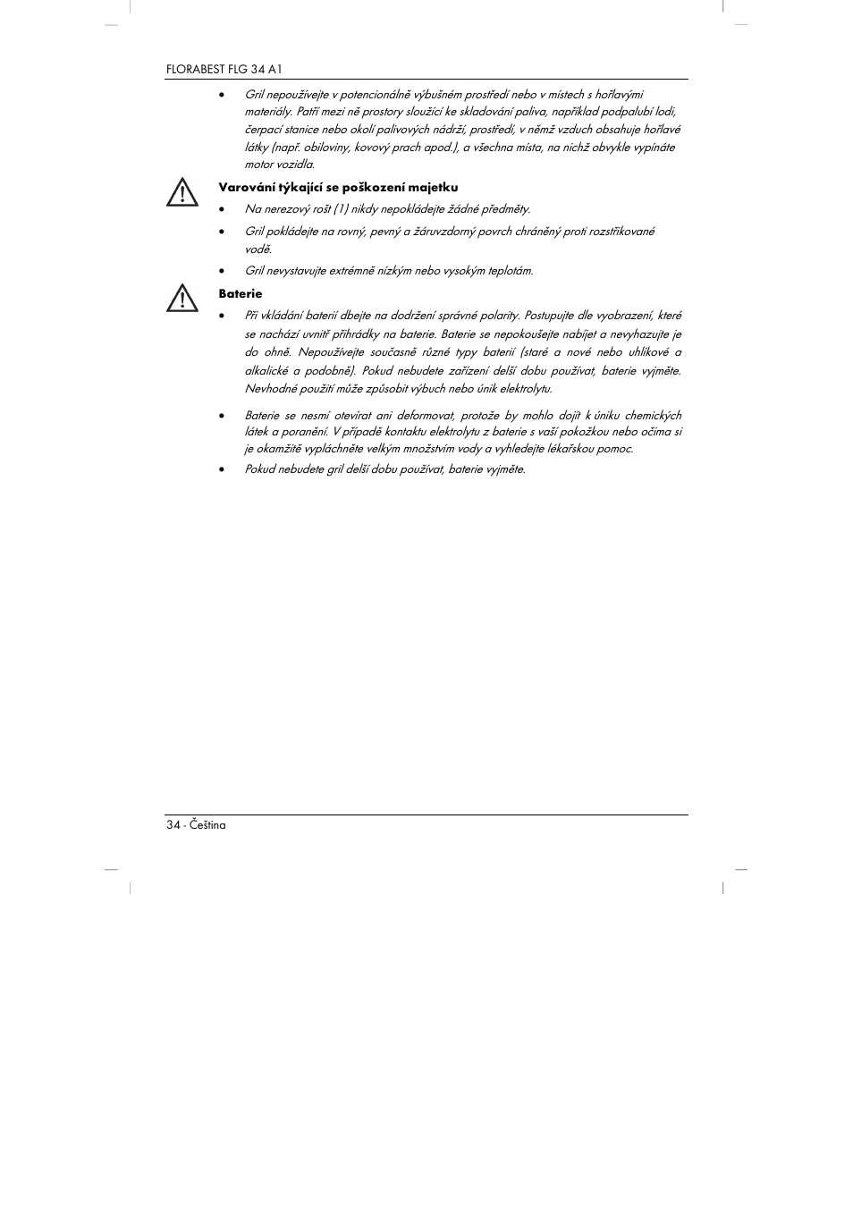 Florabest FLG 34 A1 User Manual | Page 36 / 87