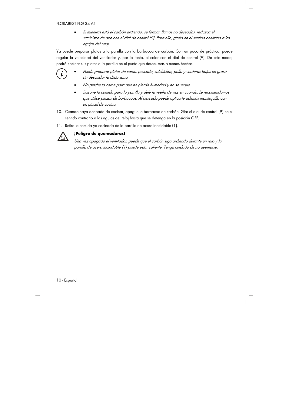 Florabest FLG 34 A1 User Manual | Page 12 / 61