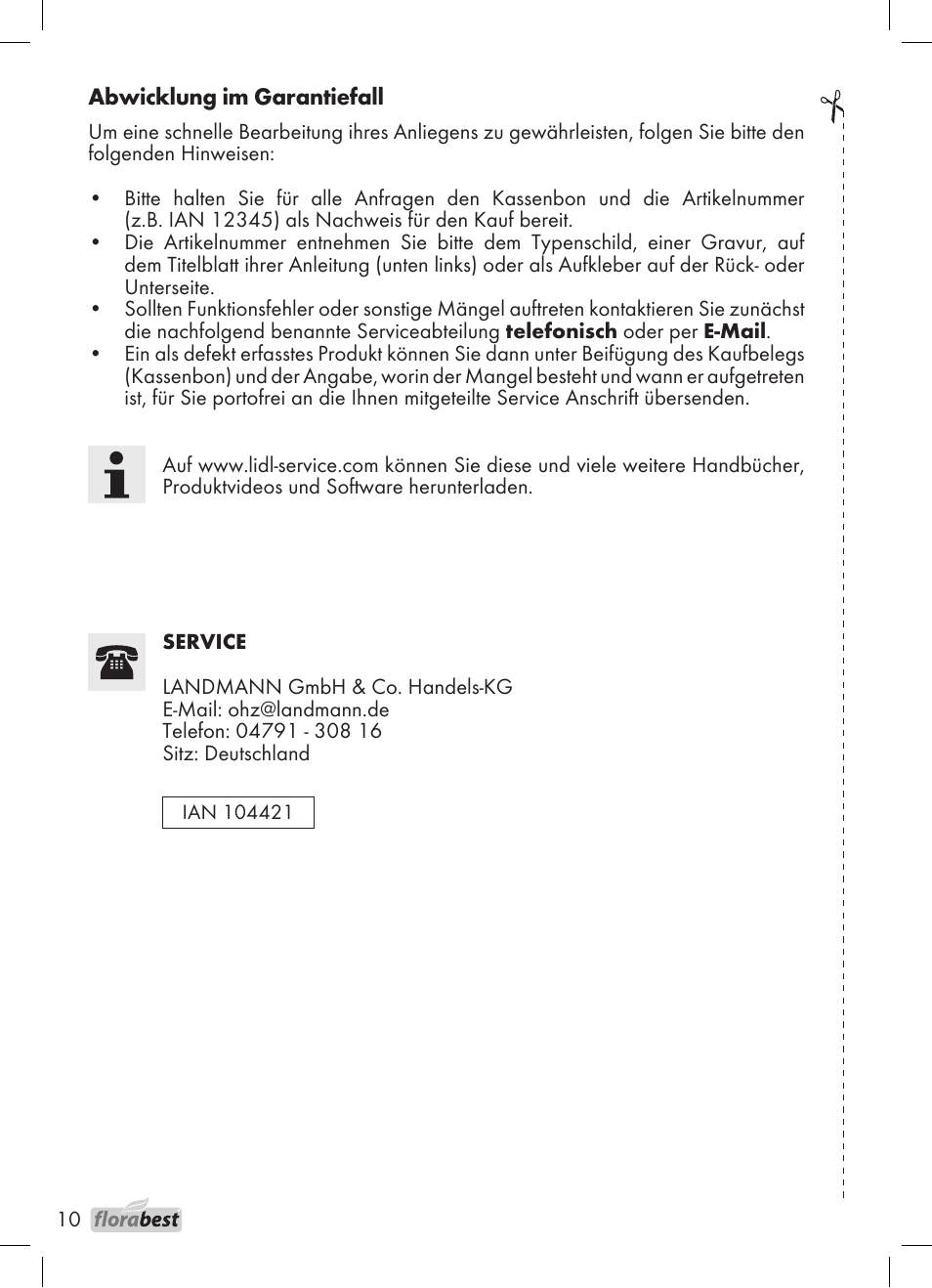 Florabest 1226 User Manual | Page 10 / 44