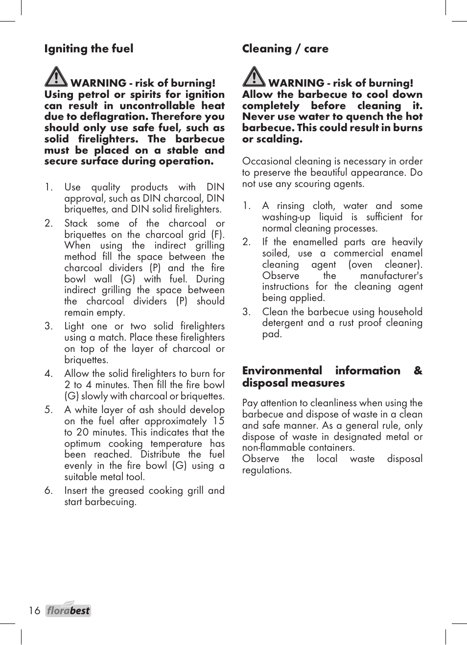 Florabest 1226 User Manual | Page 16 / 44