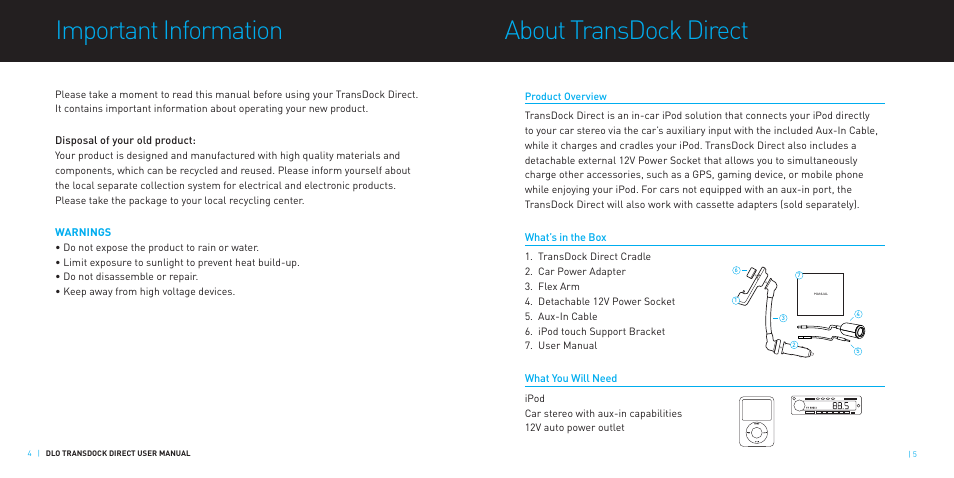 Important information, About transdock direct | DLO TransDock Direct User Manual | Page 3 / 9