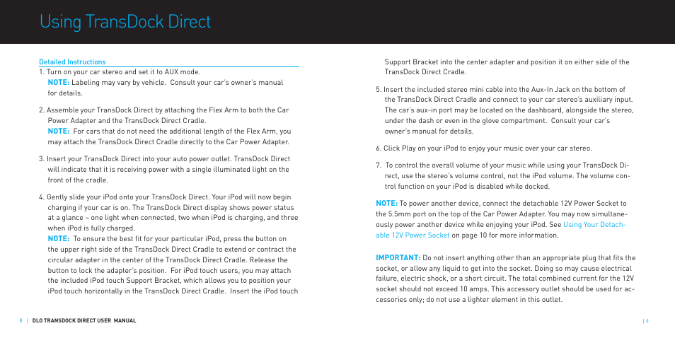 Using transdock direct | DLO TransDock Direct User Manual | Page 5 / 9