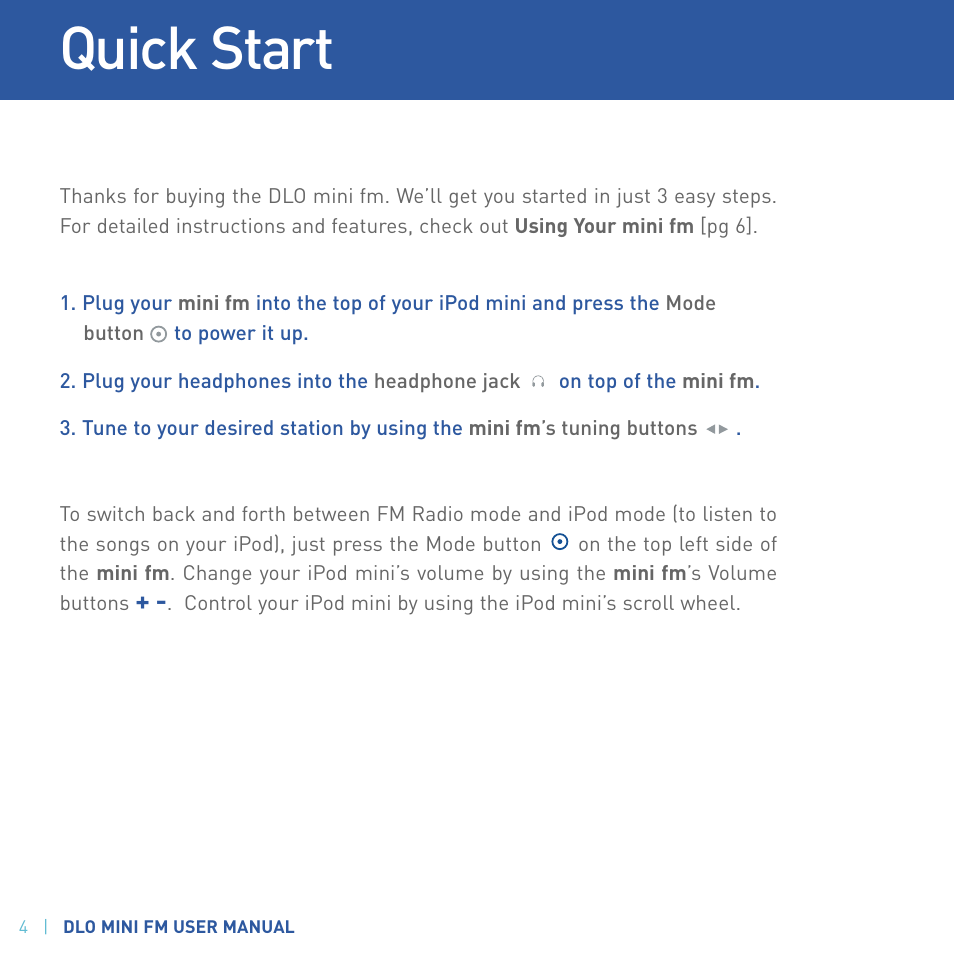 Quick start | DLO M73000-050812-B User Manual | Page 4 / 14