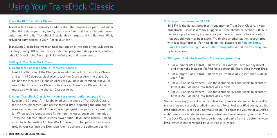 Using your transdock classic | DLO TransDock Classic User Manual | Page 4 / 10