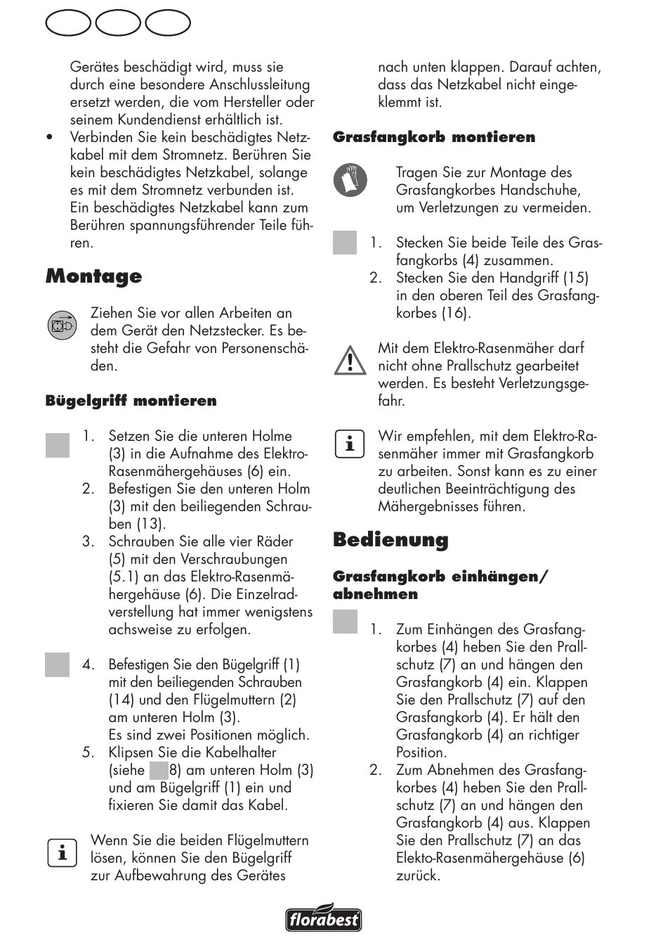 De at ch, Montage, Bedienung | Florabest FRM 1200 D3 User Manual | Page 48 / 64