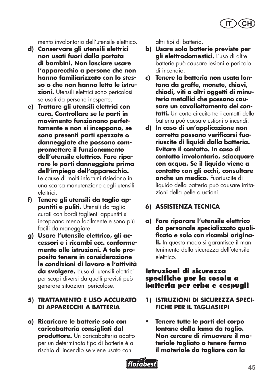 It ch | Florabest FGS 3.6 A1 User Manual | Page 45 / 80