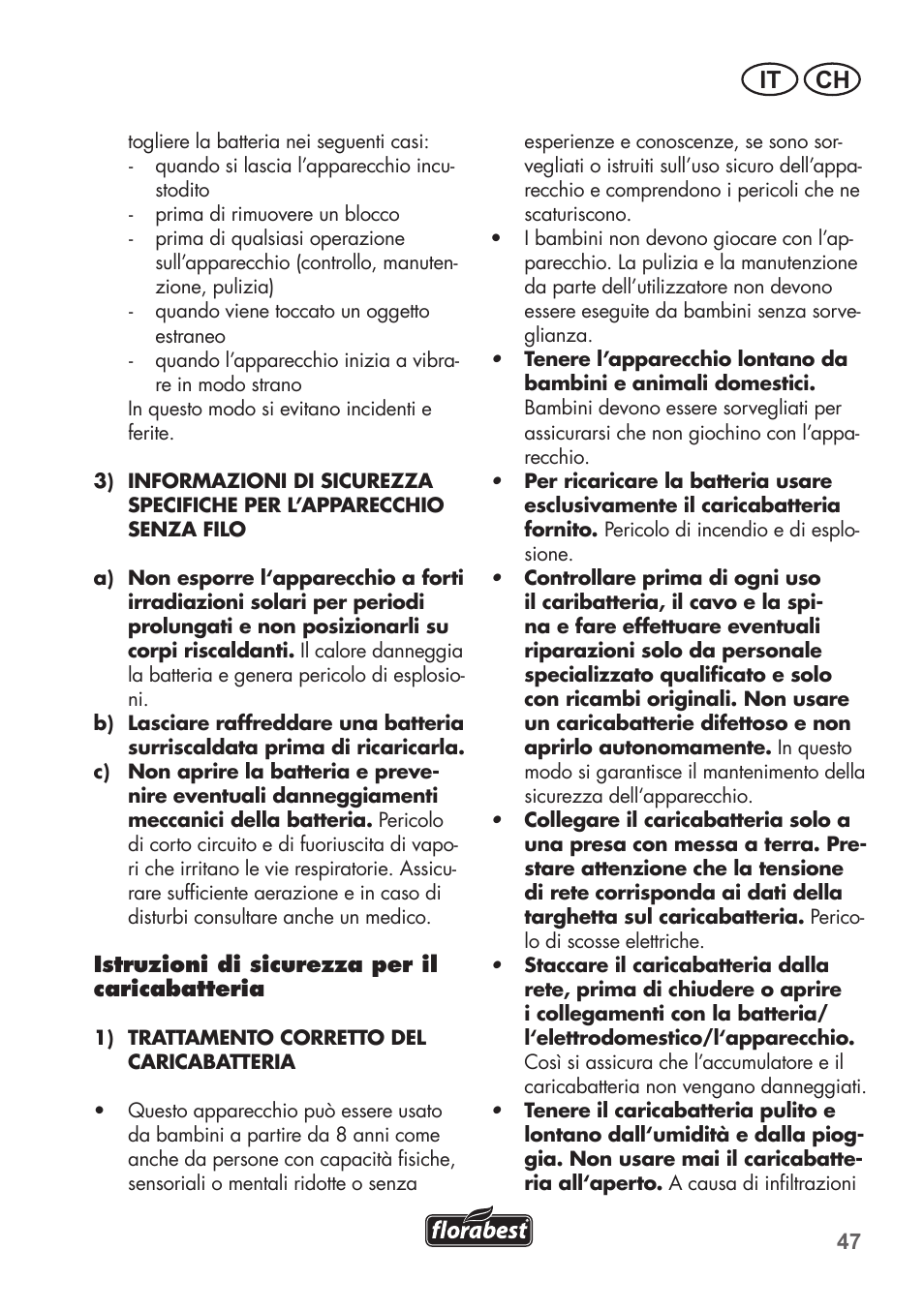 It ch | Florabest FGS 3.6 A1 User Manual | Page 47 / 80