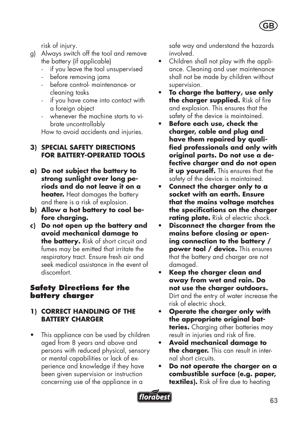 Florabest FGS 3.6 A1 User Manual | Page 63 / 80
