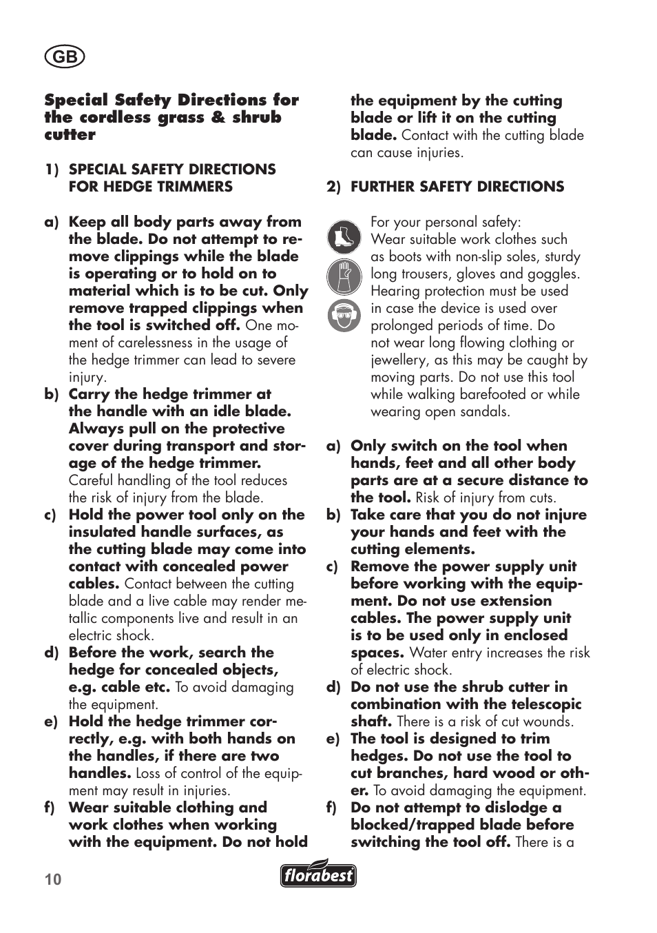 Florabest FGS 3.6 A1 User Manual | Page 10 / 92