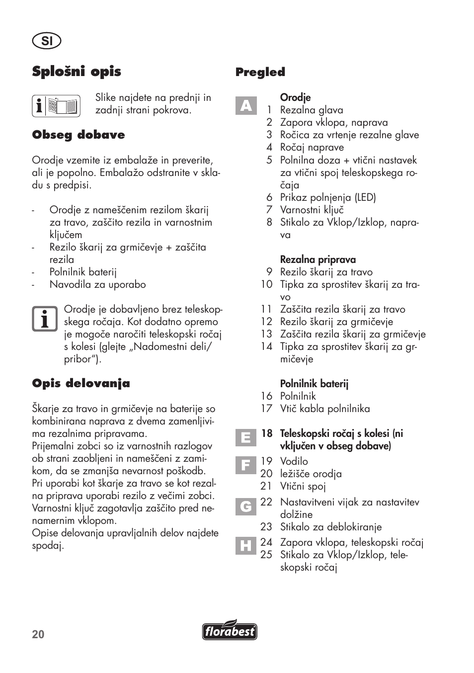 Splošni opis | Florabest FGS 3.6 A1 User Manual | Page 20 / 92