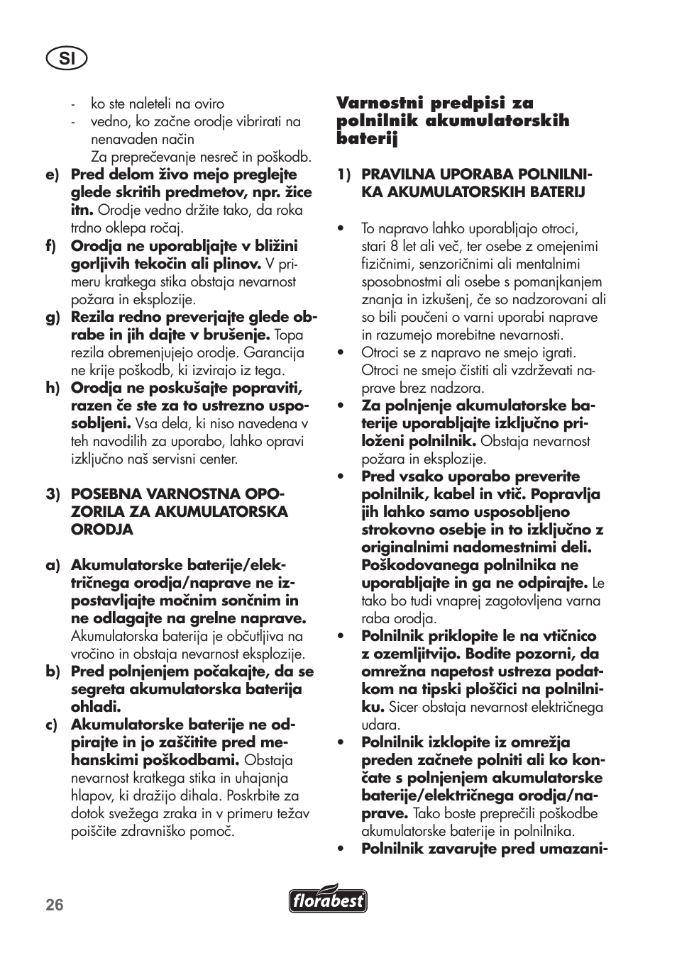 Florabest FGS 3.6 A1 User Manual | Page 26 / 92