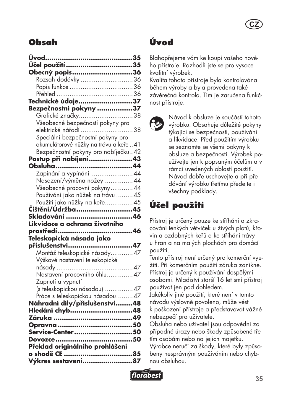 Florabest FGS 3.6 A1 User Manual | Page 35 / 92