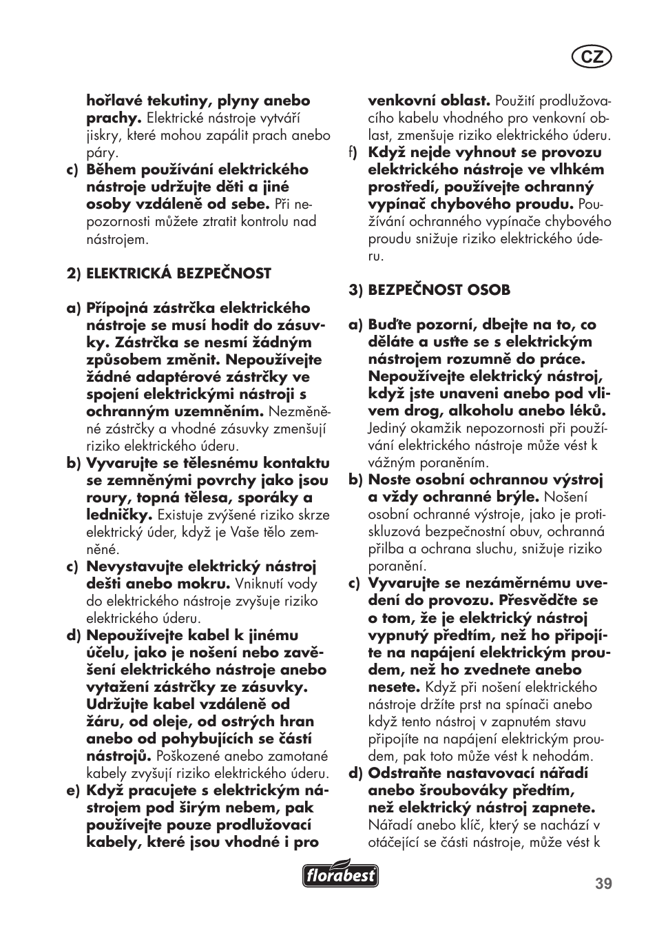 Florabest FGS 3.6 A1 User Manual | Page 39 / 92