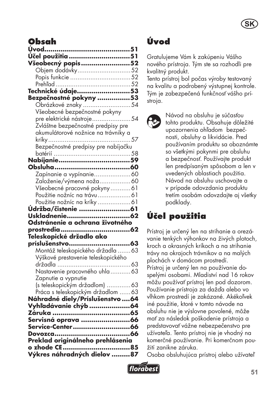 Florabest FGS 3.6 A1 User Manual | Page 51 / 92
