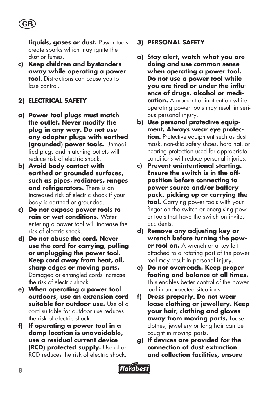 Florabest FGS 3.6 A1 User Manual | Page 8 / 92