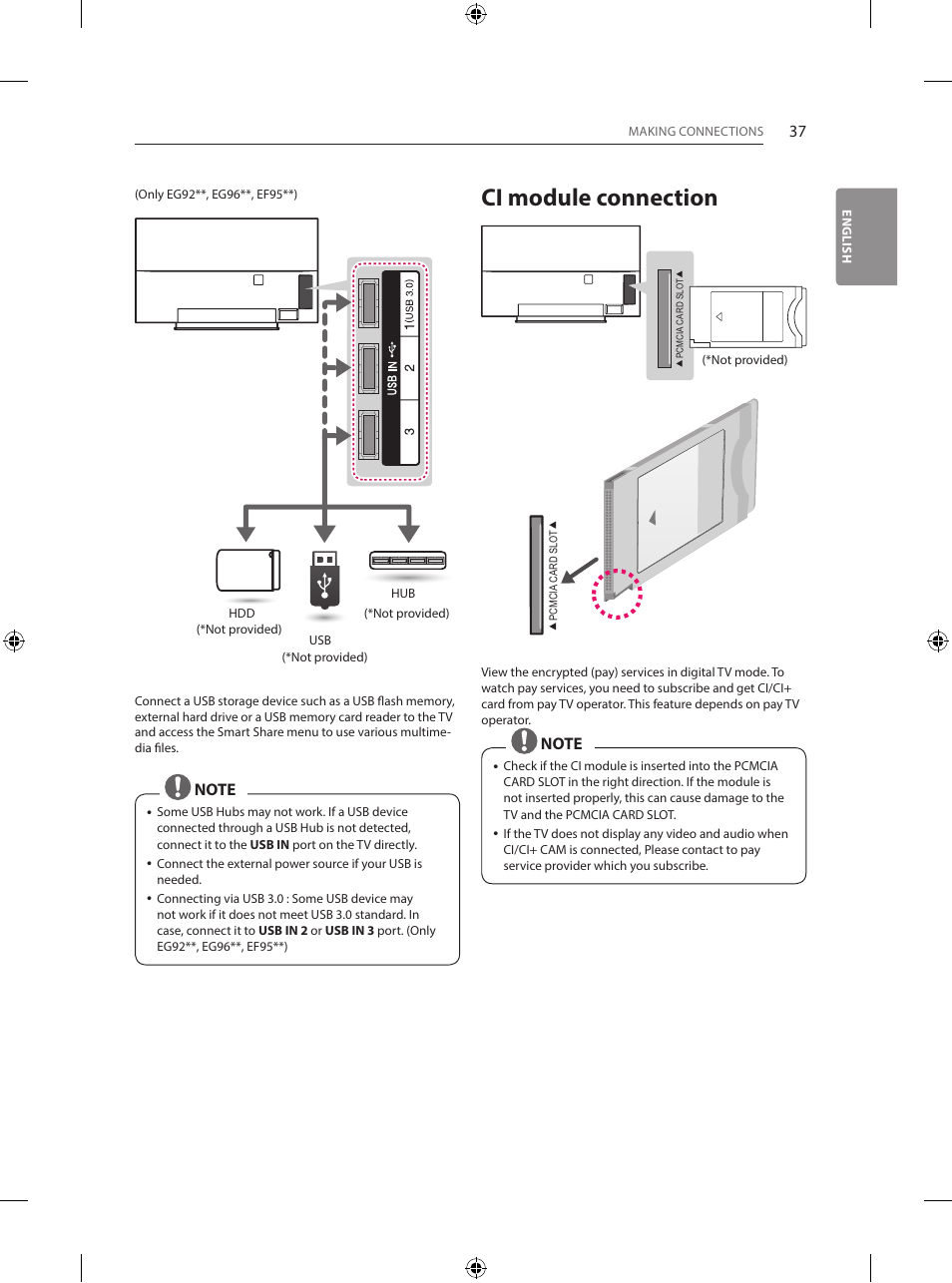 Ci module connection | LG 55EG960V User Manual | Page 37 / 52