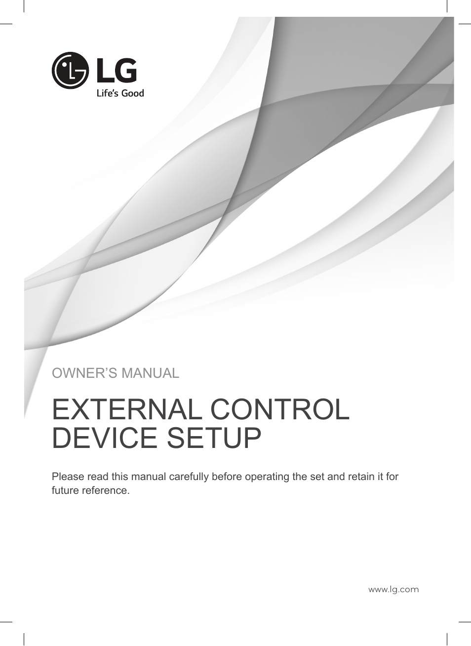 External control device setup | LG OLED65G6P User Manual | Page 21 / 50