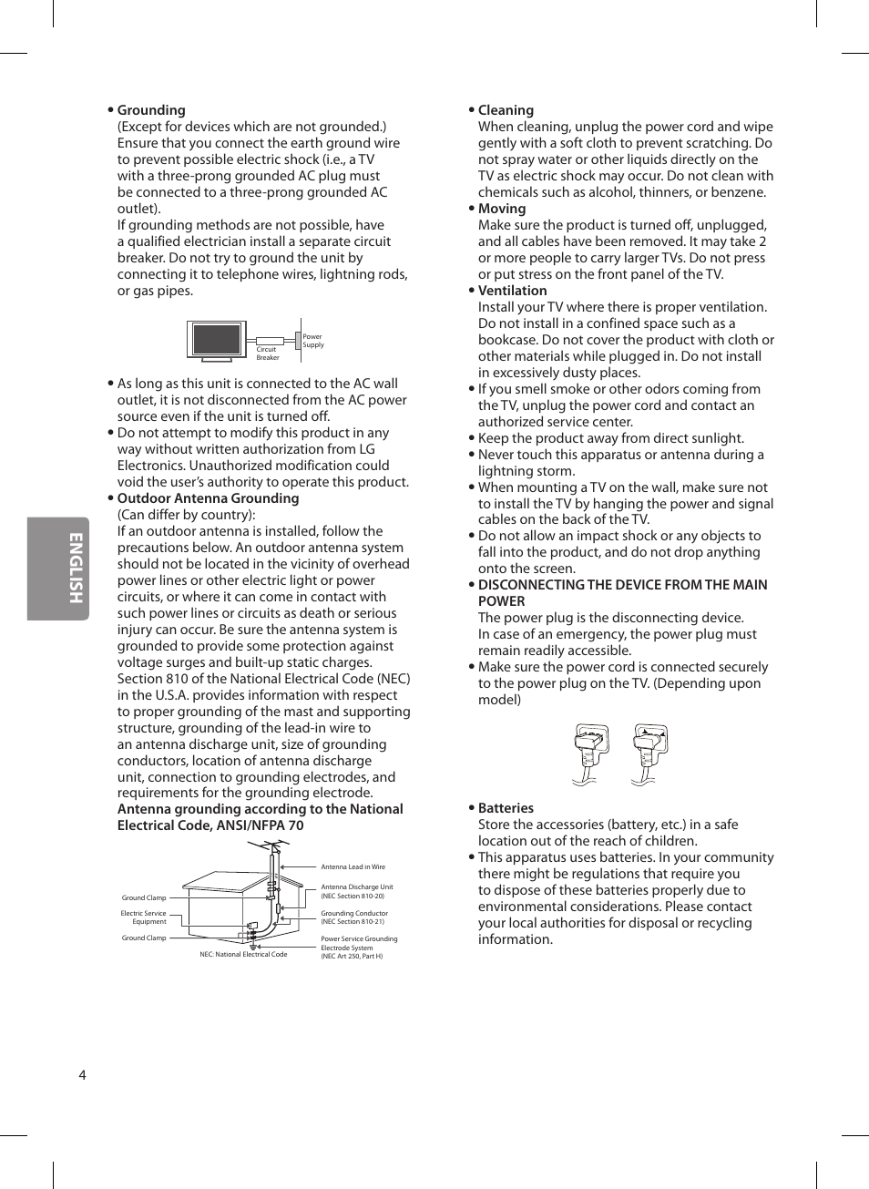 English | LG OLED65G6P User Manual | Page 4 / 50