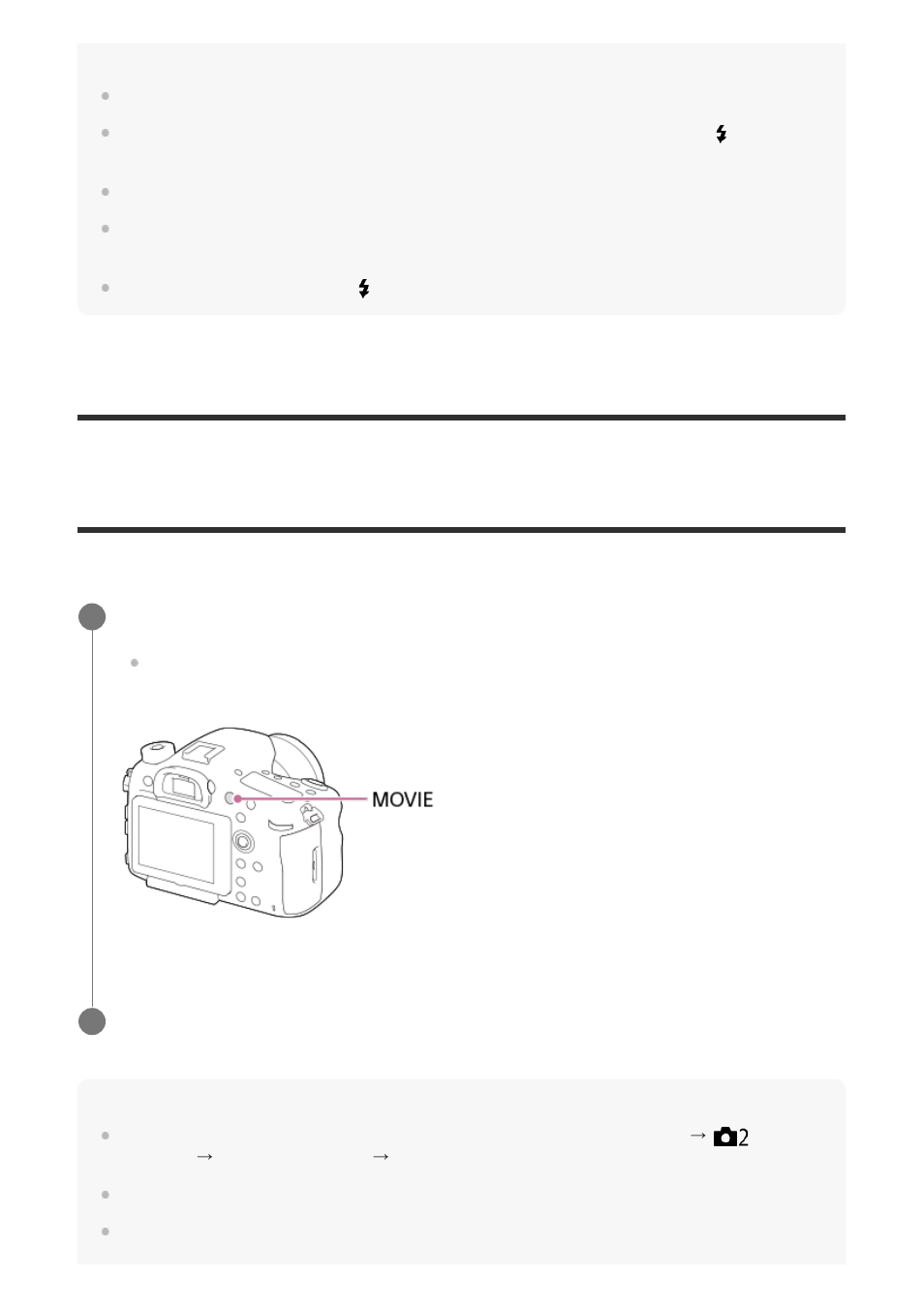 Shooting movies [138, Shooting movies | Sony ILCA-99M2 User Manual | Page 156 / 413
