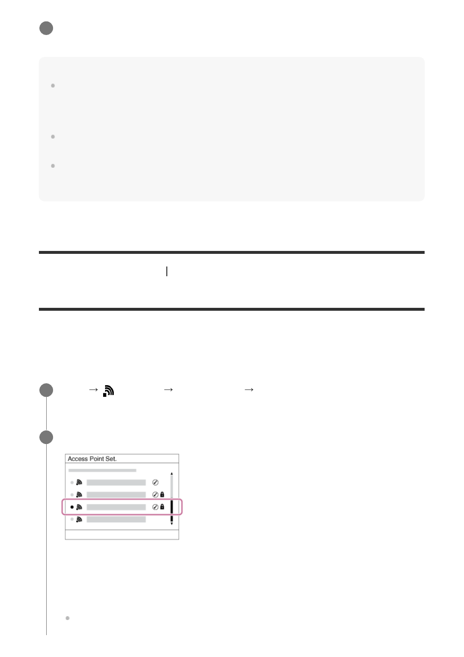 Wi-fi settings: access point set | Sony ILCA-99M2 User Manual | Page 244 / 413