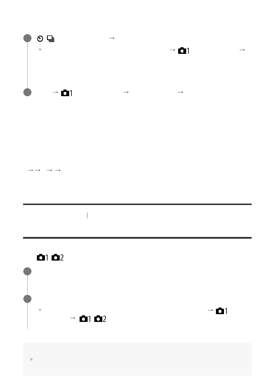 Recall (camera settings1/camera settings2) [88, Recall (camera settings1/camera settings2) [279, Recall (camera settings1/camera settings2) | Sony ILCA-99M2 User Manual | Page 267 / 413