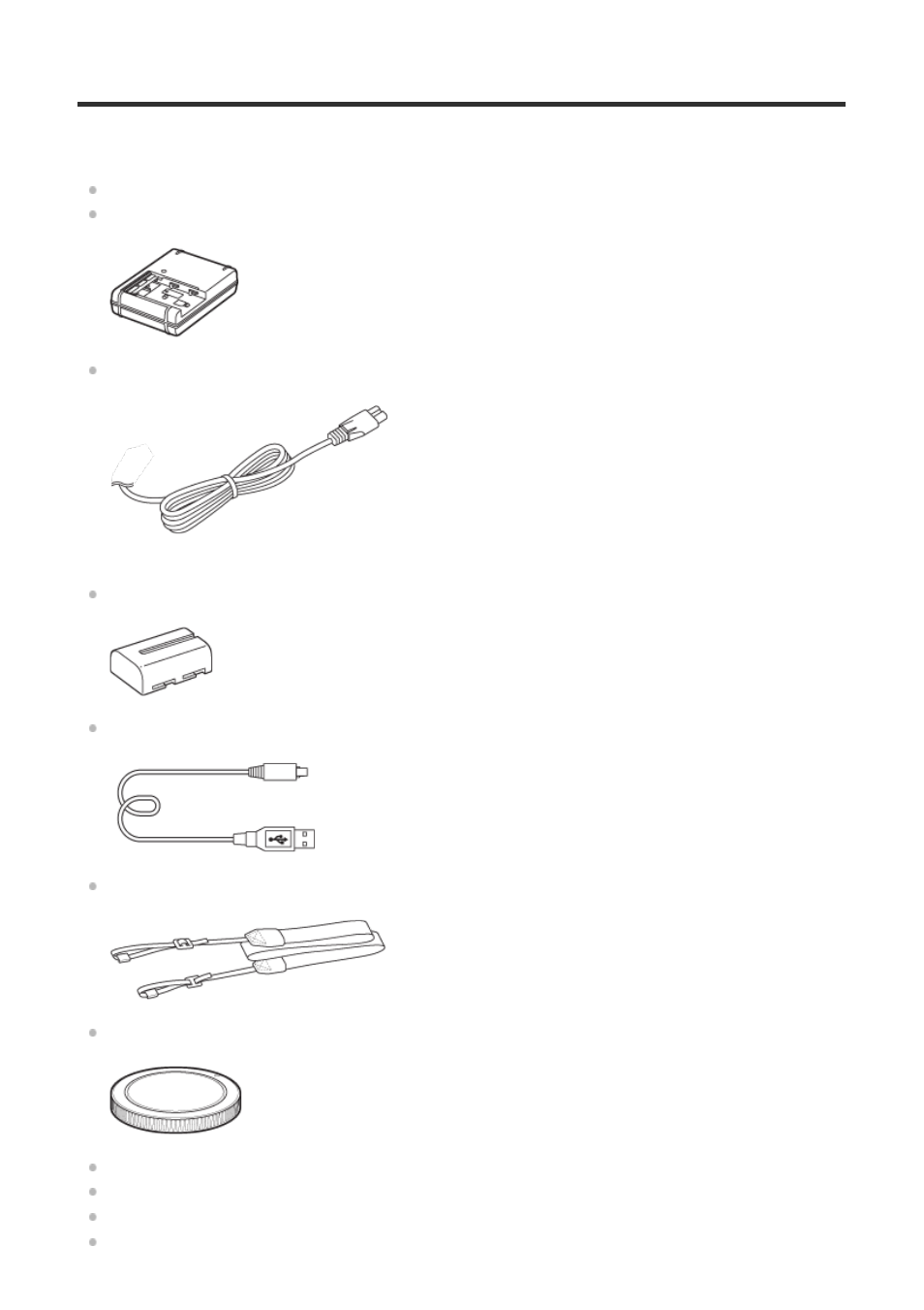 Checking the camera and the supplied items | Sony ILCA-99M2 User Manual | Page 44 / 413