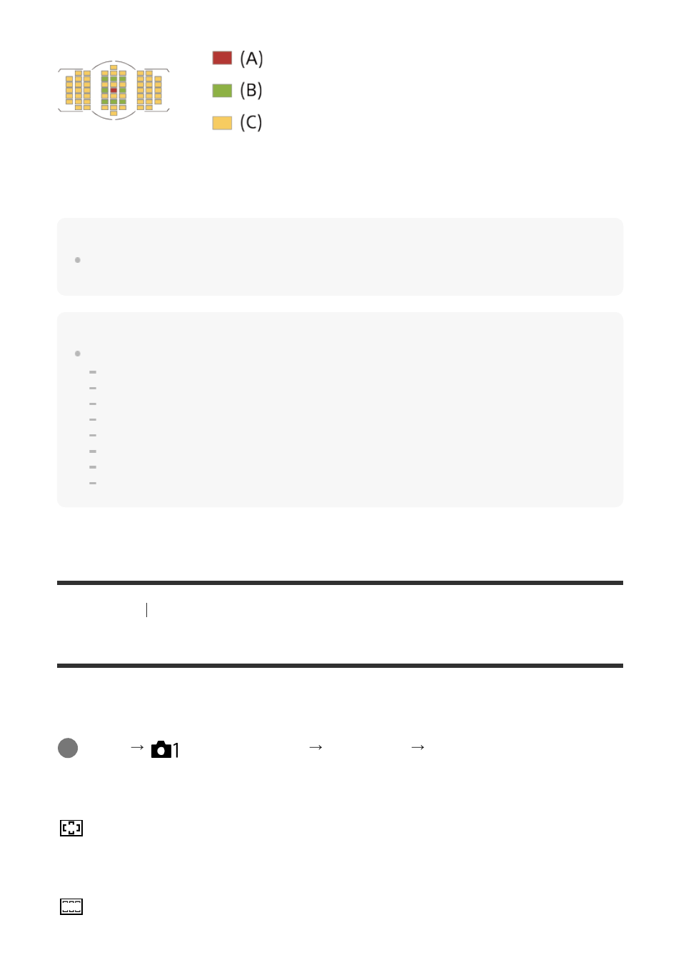 Focus area | Sony ILCA-99M2 User Manual | Page 66 / 413