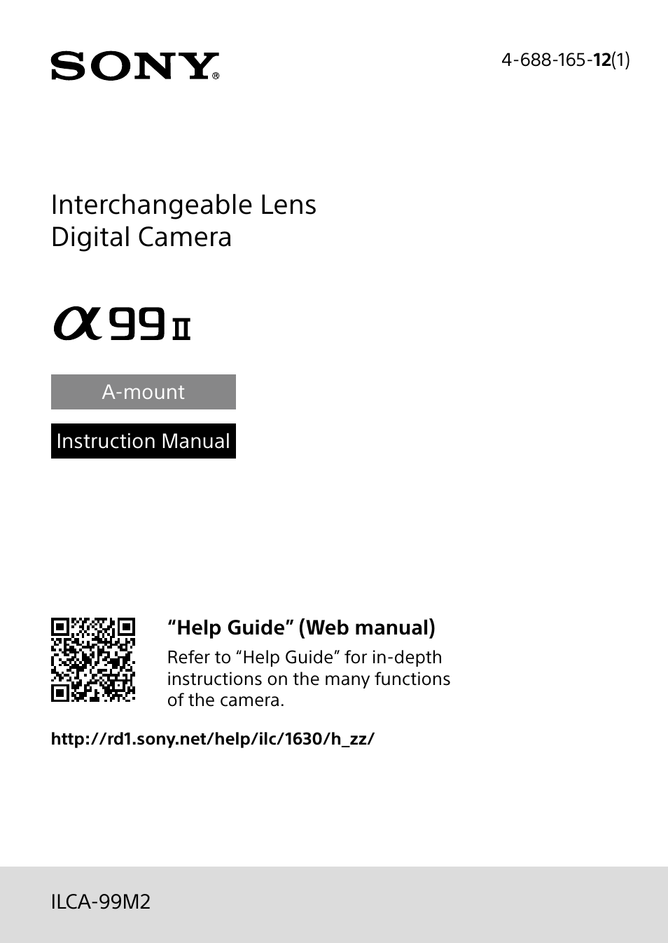 Sony ILCA-99M2 User Manual | 104 pages