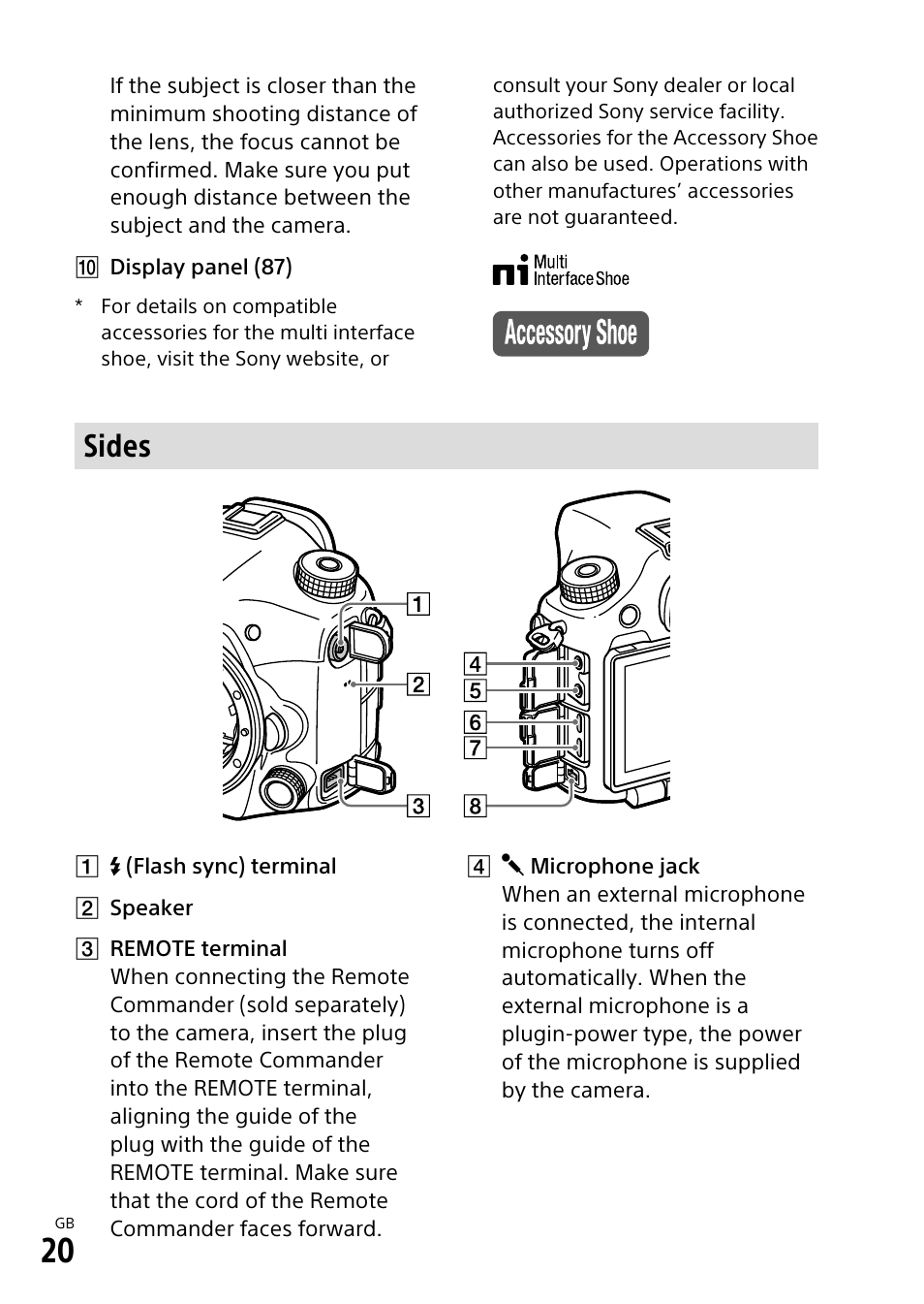 Sides | Sony ILCA-99M2 User Manual | Page 20 / 104