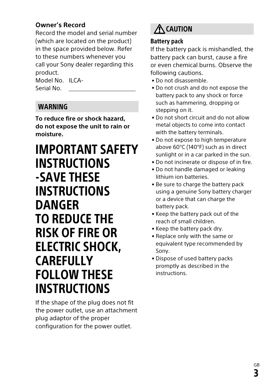 Sony ILCA-99M2 User Manual | Page 3 / 104