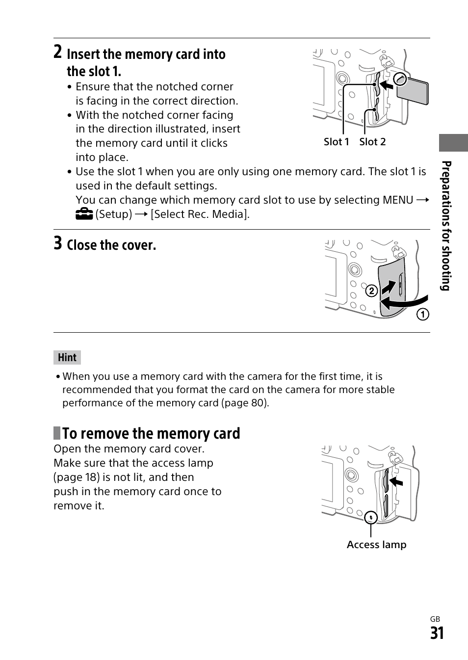 Close the cover | Sony ILCA-99M2 User Manual | Page 31 / 104