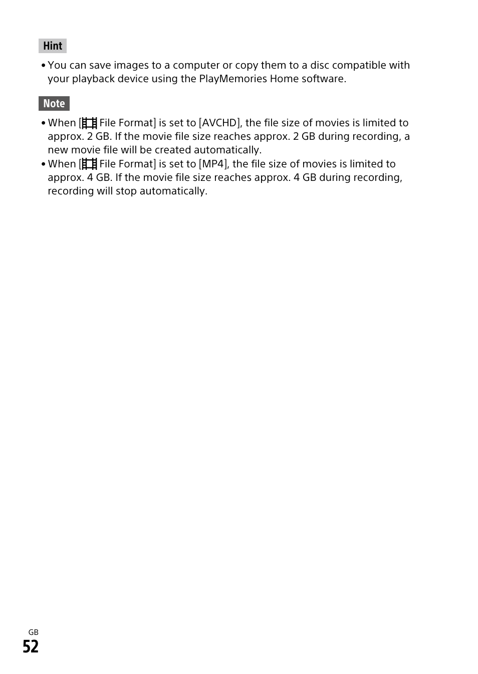 Sony ILCA-99M2 User Manual | Page 52 / 104