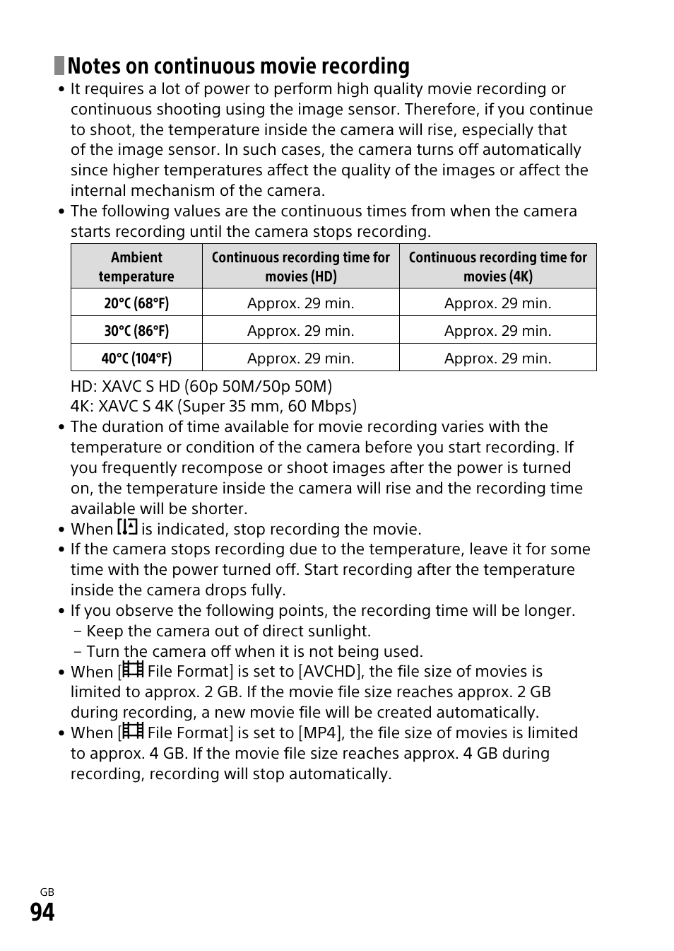 Sony ILCA-99M2 User Manual | Page 94 / 104